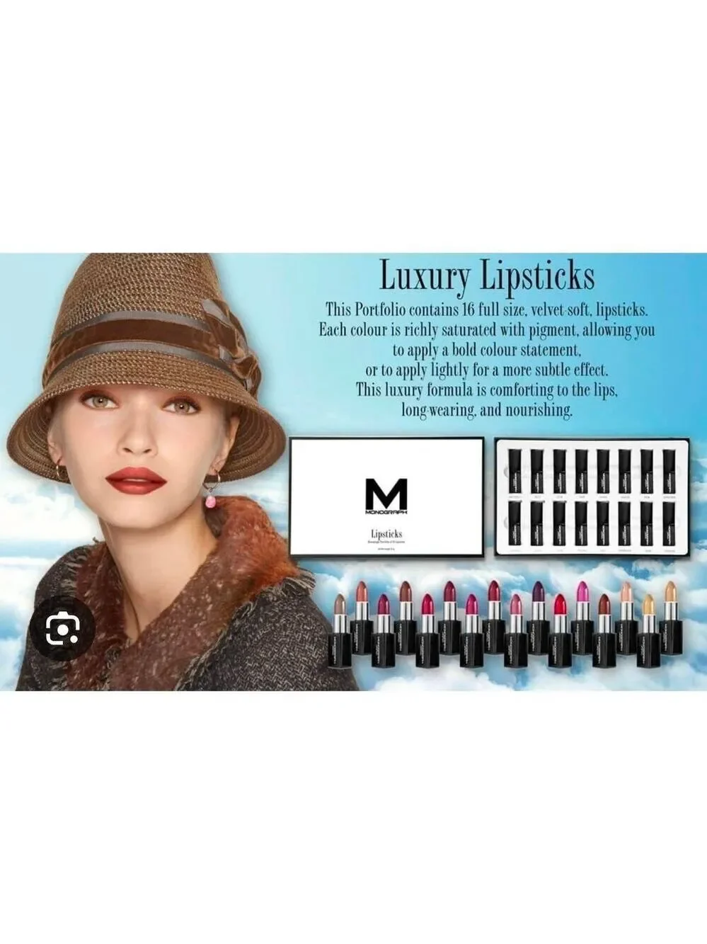 Monograph Collection Cream Lipsticks Portfolio 16 Full size lipsticks
